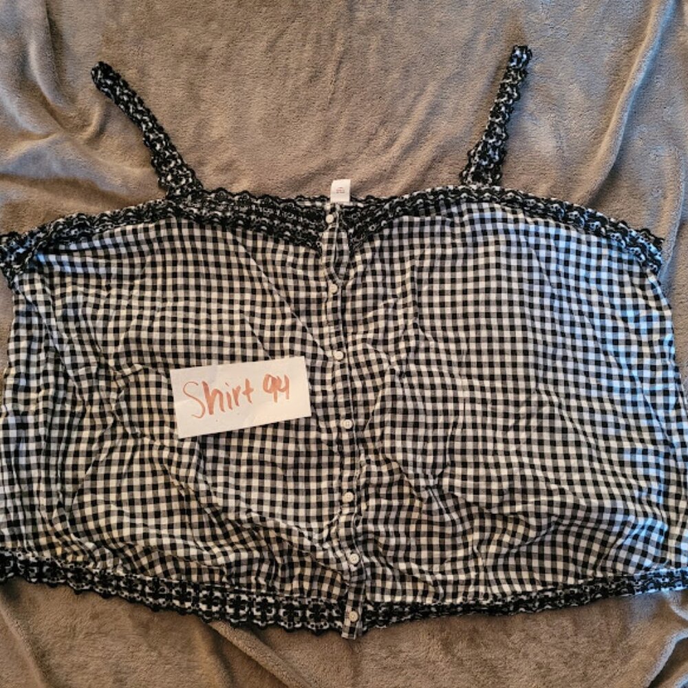 (SHIRT 94) - Women’s Embroidery Gingham Top